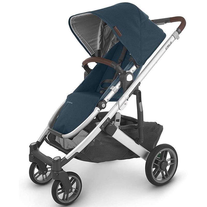 Uppababy Cruz Stroller V2, Finn (Deep Sea/Silver/Chestnut Learher)